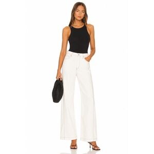 FRAME Jeans Women 31 Le Baggy Palazzo Ivory High Rise Wide‎ Leg Pants